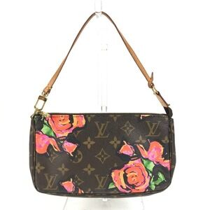 LOUIS VUITTON Authentic Brown Monogram Canvas Pochette Shoulder Bag